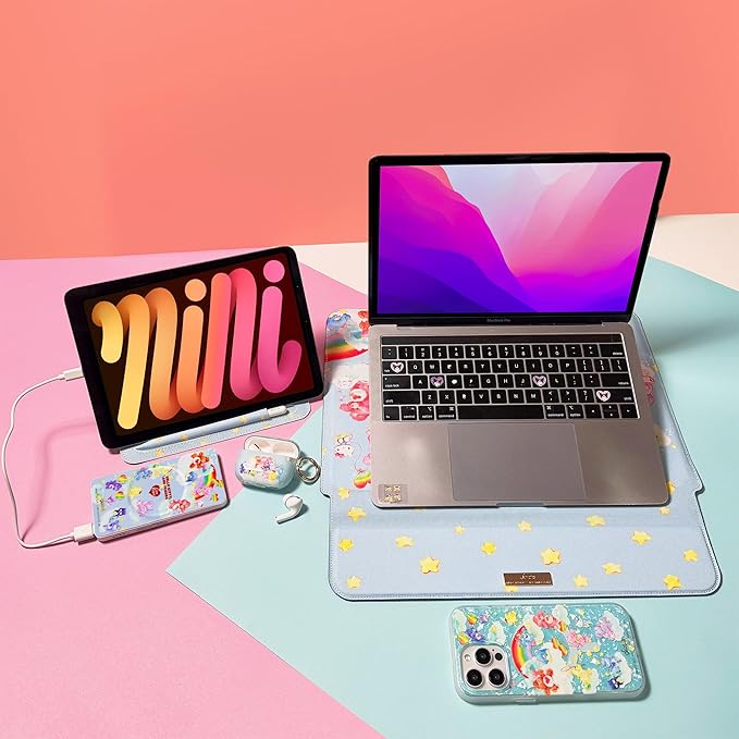 Sonix x Sanrio Laptop Sleeve, Foldable Case and Stand Compatible with Most 15 inch Laptops (Hello Kitty + Care Bears)