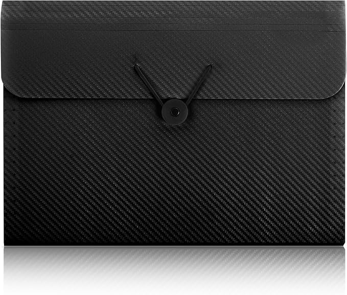 SKYDUE Accordion File Organizer, Expanding File Folder with 7 Pockets,Portable Receipt Paper Bill Document Organizer,Letter/A4 Size Filing Folder School Office Supplies,Black