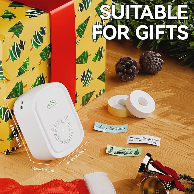 Portable Label Maker Machine P10Pro - Wireless Bluetooth Label Printer with Tape Included, Multiple Templates, Easy to Use for Office and Home Organization, USB Rechargeable(White)