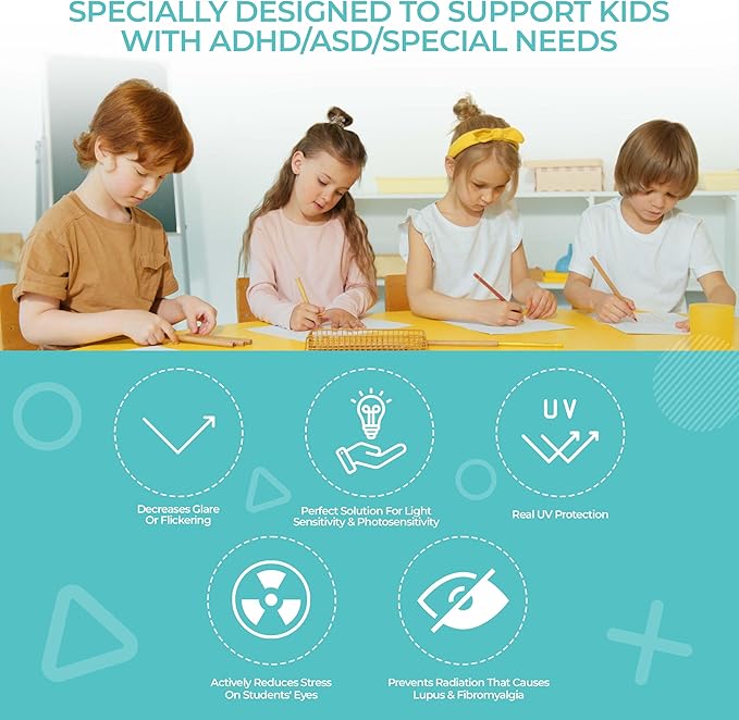 Everyday Educate Fluorescent Light Covers for Ceiling Lights, Light Covers Fluorescent Filter Magnetic for Office, Hospitals, Home - 48" by 24" (4 Pack, Sky Blue)