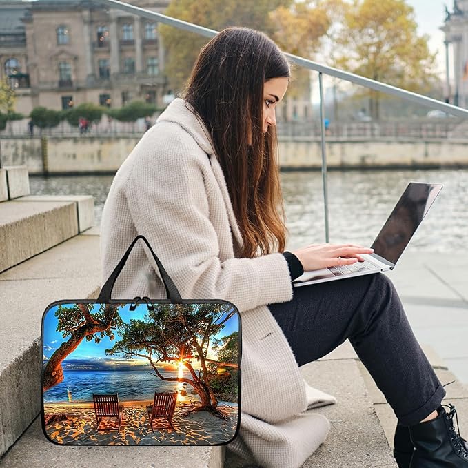 Universal Laptop Sleeve Tablet Case 12 inch, Sunset Tree Slim Carrying Case Durable Handbag Travel Laptop Bag for Surface Pro 9 8 7/Laptop Go 2 3, MacBook Air 11/12