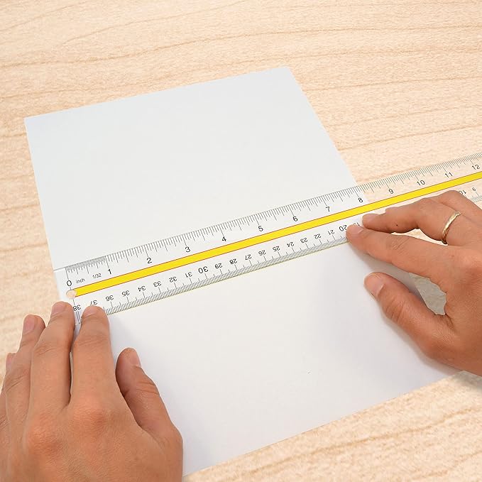 Acrylic Data Highlight Reading Ruler with Tinted Guide, 15" Clear