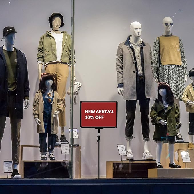 Sign Holder Stand,Sign Stand for Display,Adjustable Sign Holders For Table Top,Table Sign Holders 8.5 x 11,6 Packs, (Black, 39''height -2pcs)