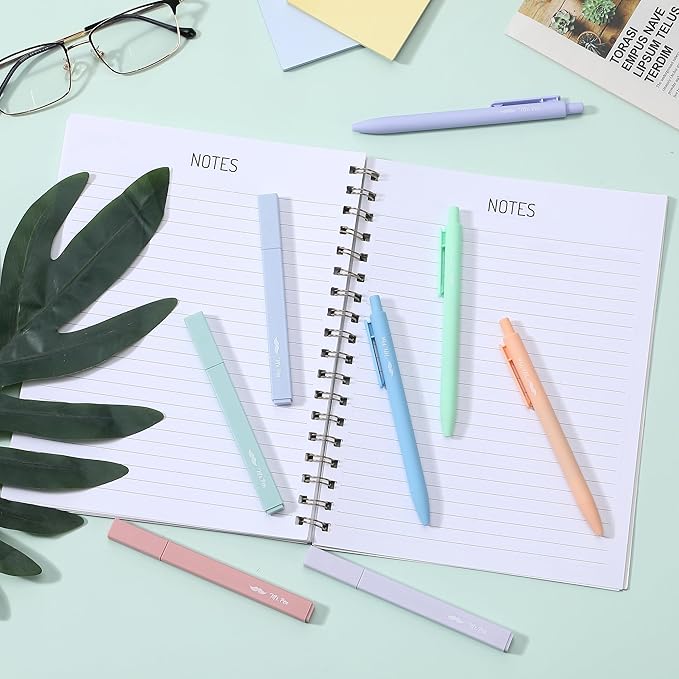 Mr. Pen- Aesthetic Highlighters and Gel Pens, 8 Pack, Assorted Color Highlighters, Colorful Ink Gel Pens, Highlighter Pens, Cute Highlighters, Gel Pens