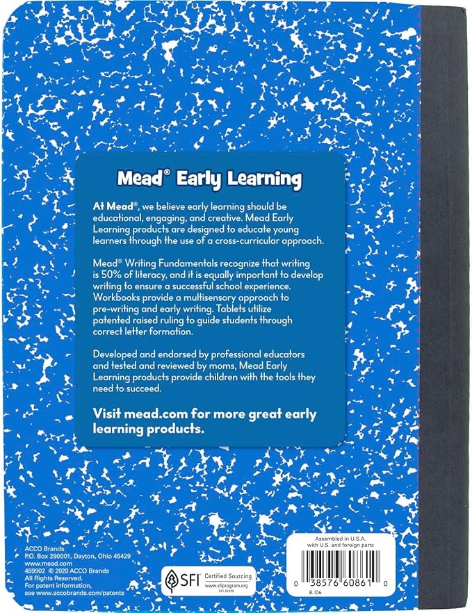 Mead Primary Composition Book, Ruled, Grades K-2, 100 Sheets, 7-1/2" x 9-3/4", 12 Pack (610054-ECM)