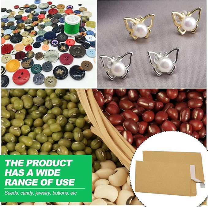 Small Money Coin Envelopes for Cash, 100pcs Self-Adhesive Cash Money Saving Envelopes Mini Kraft Seed Envelope for Packing Seeds Coins- 2.4 X 3.9 in