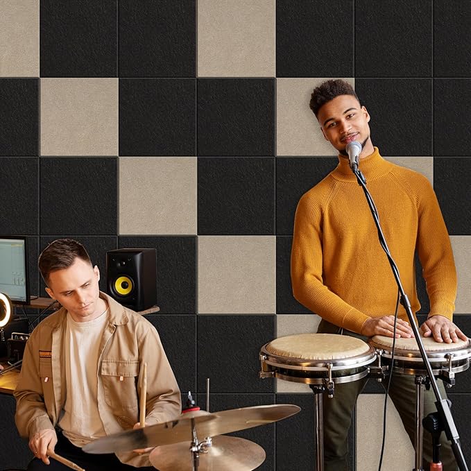 DOLLAR BOSS Large Cork Board for Wall 48" x 36" x 0.5" Bulletin Board 12 Packs Black Cork Board Tiles Self Adhesive Felt Wall Tiles with Pushpins, Corkboard for Office Pin Board Tack Board, Black