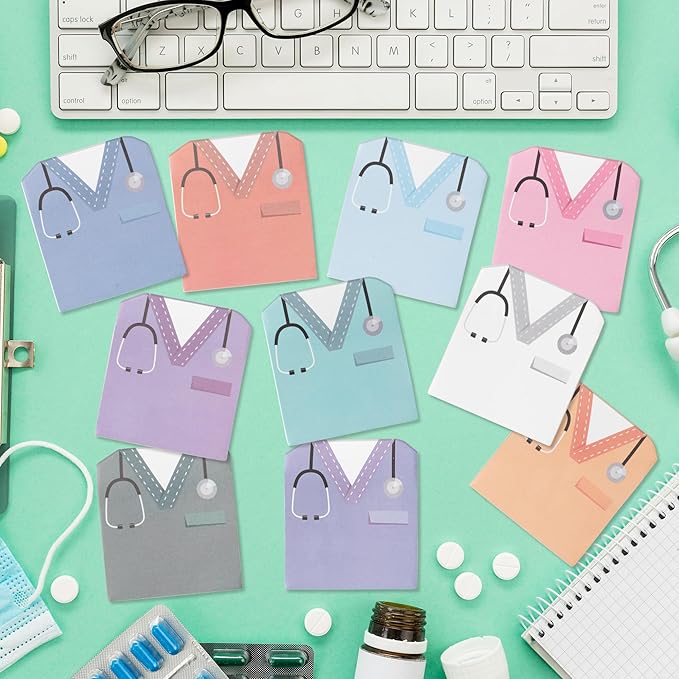 ANGOLIO 30Pcs Nurse Gift Sticky Notes Nurse Costume Themed Sticky Notes Nurse Appreciation Gifts Student Essentials Fun Cute Memo Pads for Nurses Doctor Hospital Gift