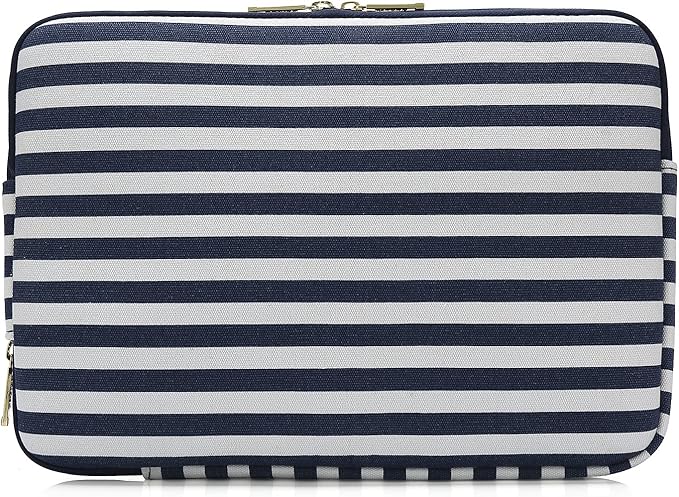 Kayond Canvas Water-Resistant 11 inch Laptop Sleeve with Pocket 11 inch 11.6 inch Laptop Case Compatible MacBook air 11 MacBook 12 Tablet (11-11.6 inches, Breton Stripe)