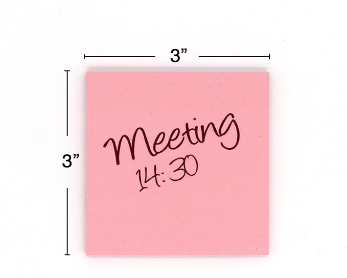 Emraw Sticky Notes Stick It Stickies, Plain Small 3" x 3" Square Pastel Watercolor Removable Self Stick On Note Memo Pad for Office, Home, School - Pack of 8 Pads