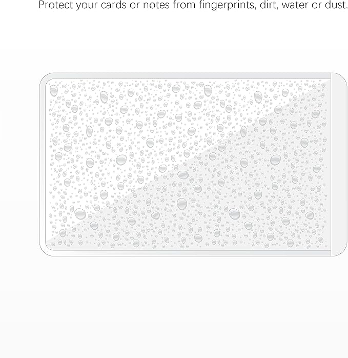 Clear Adhesive Business Card Pocket swith Side Open for Loading, 50 Pack, Plastic Labels Holders for Storage Bins and Library Card, Ideal for Organizing and Protecting Your Business Cards