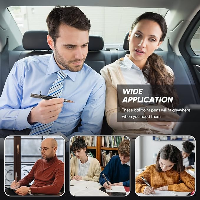 Crtiin 3 Sets Bolt Bullet Pens for Men Bullet Pen for Collector Lover with Gift Box and Black Ink Refills Thanksgiving Christmas Valentine‘s Day Gifts