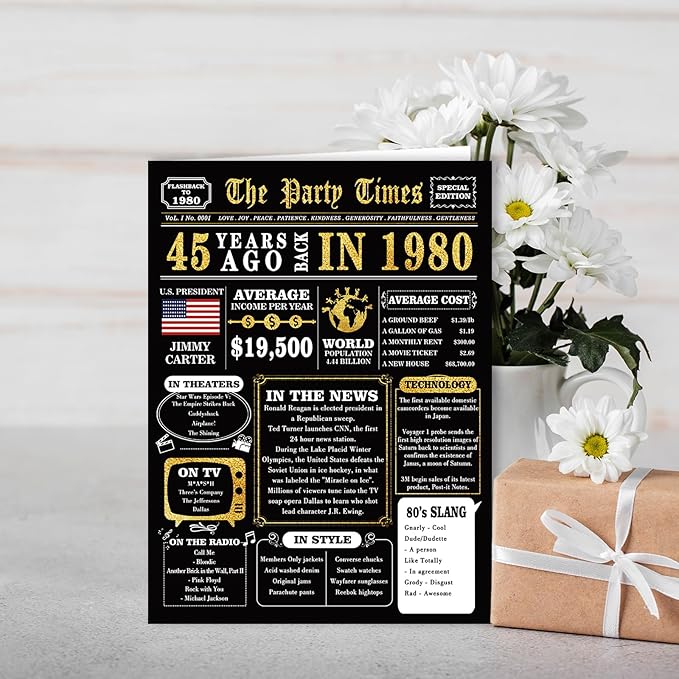Funny 45th Birthday Gift for Women Men,Happy Birthday Card for 45 Year Old Husband Wife, Best 45th Birthday Decorations for Mom Dad, 45 Bday Gifts for Him Her