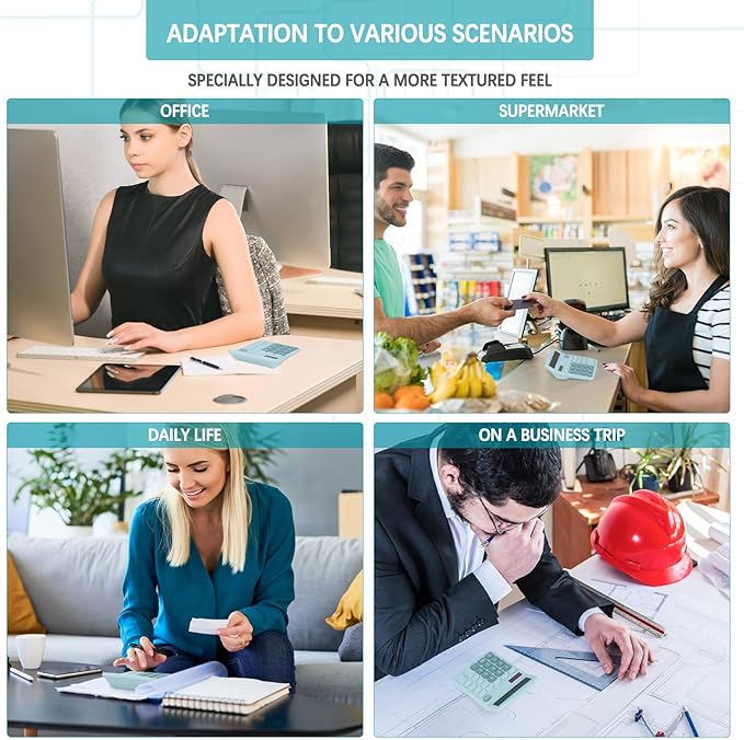 Office Desk Calculator,Cute Caculator with Dual Power Source,Basic Calculators Desktop with 12 Digit Large LCD Display Big Buttons Simple Financial Calculator for Office Home School(Blue)