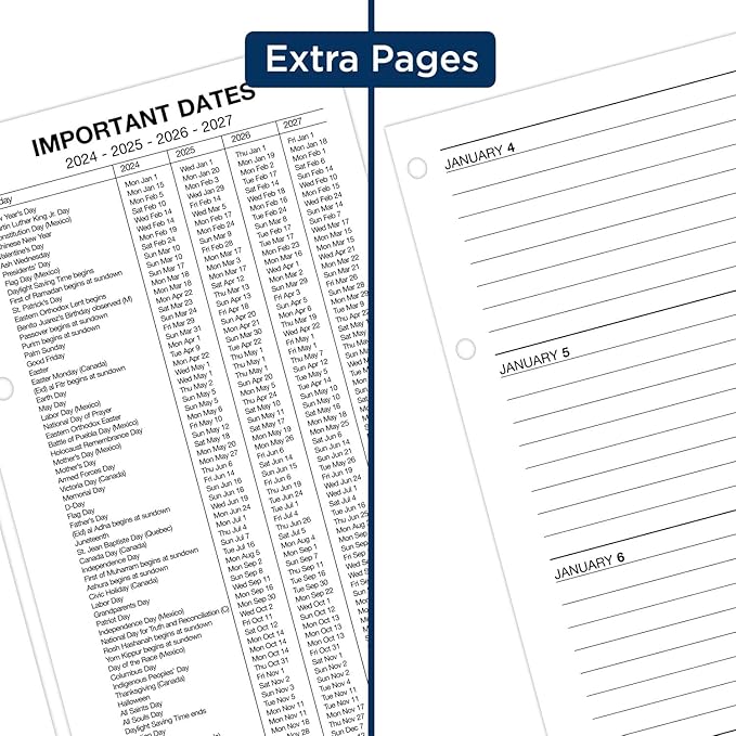 AT-A-GLANCE 2024 Daily Desk Calendar Refill, 4-1/2" x 8", Large, Loose-Leaf (E2105024)