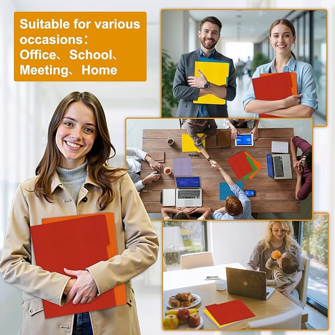 ViVin File Folders, Fits 8.5 x 11 Letter Size Paper, 1/3-Cut Tabs, 240 Pack Manilla Colored File Folders, Perfect for Home, Office, and School Documents File Paper(Multicolored)