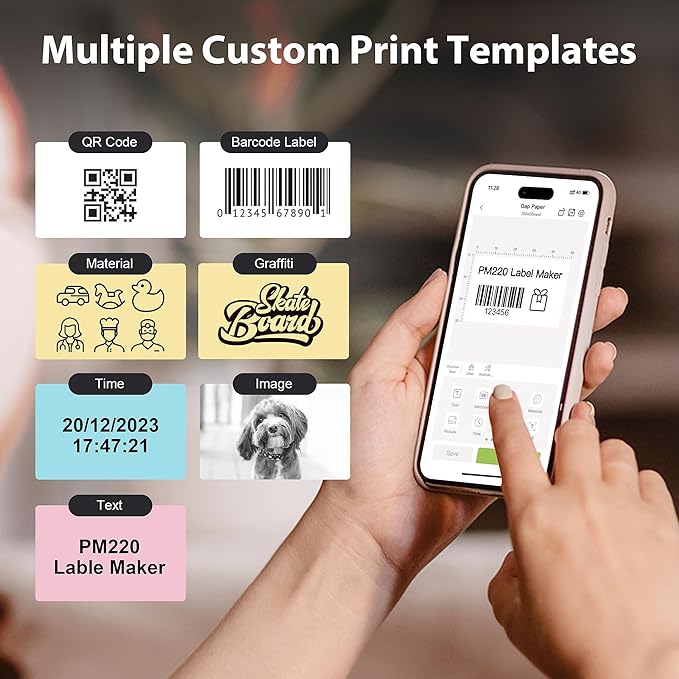 Thermal Labels for Nelko PM220 Label Maker, 2'' x 1.18'' (50x30mm) Thermal Sticker Label, Waterproof, Multi-Purpose Label Tape, 1 Roll of 230 Self-Adhesive Thermal Paper (White)