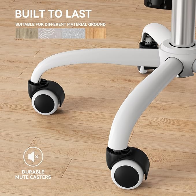 NOBLEWELL Ergonomic Office Chair, Desk Chair with 2'' Adjustable Lumbar Support, Headrest, 2D Armrest, Office Chair Backrest 135° Freely Locking and Rocking, Computer Chair for Home Office