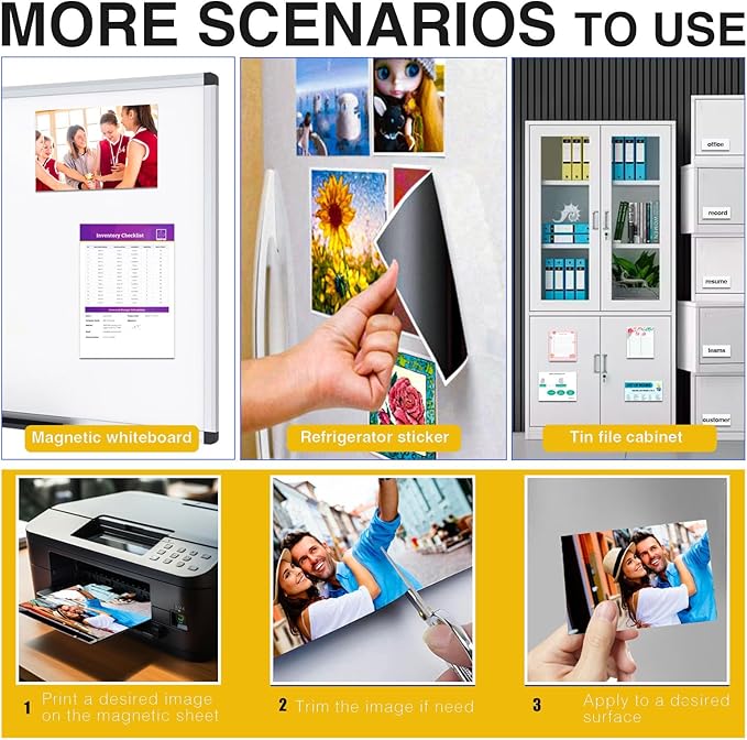 Printable Magnetic Sheets-30 Matte White Magnet Paper-Make fridge magnets, Personality Labels, Crafts-8.5" x 11",Magnet Photo Paper For Cut