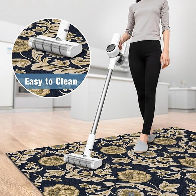 Office Chair Mat for Hardwood Floor Floral 36"x48" Computer Gaming Chair Mat Anti-Slip Office Rugs Floor Protector for Rolling Chairs Under Desk Rug for Home Office