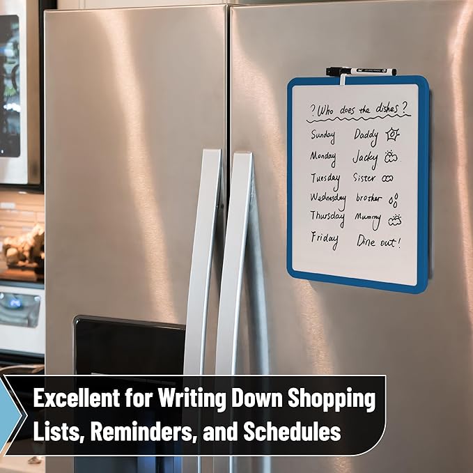 Mr. Pen- Dry Erase Board, 14” x 11” with a Black Dry Erase Marker, Dark Blue Frame, Small White Board, White Board for Kids, White Board for Students, Small Dry Erase Board, Mini White Board