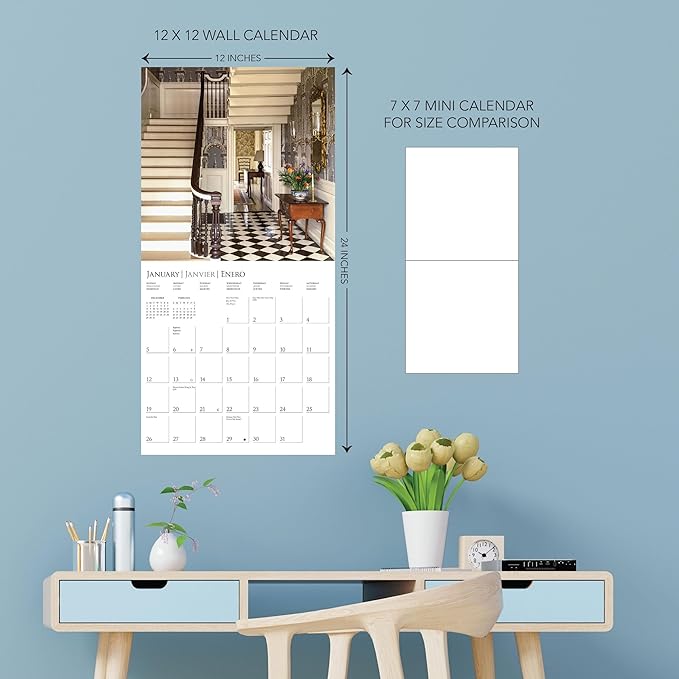 Graphique 2025 Stairways Wall Calendar | 12” x 12” | Thick Paper | Home & Office Organizer | Large Monthly Grid | 3 Languages & Marked Holidays | 4 Month Preview Page for 2026