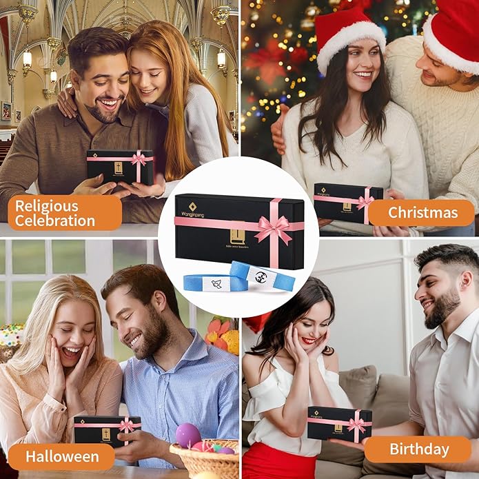 2 Pcs Bible Verse Bracelets,Daily Bible Verse Bracelet,Prayer Hope Bible Bracelets, Christian Gifts for Women , Graduation Gift,Inspirational Religious Gifts, Comes With A 35-inch Ribbon Bow