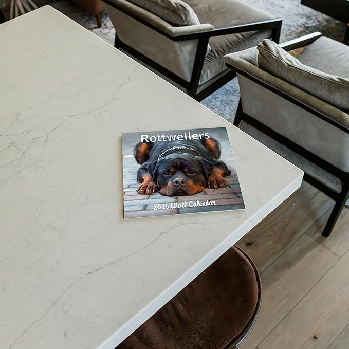 2025 Rottweilers Monthly Wall Calendar | 12" x 24" | Thick Sturdy Paper | Dog Calendar 2024-2025