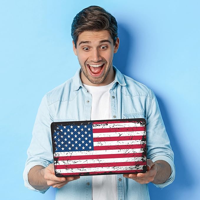 HK Studio Laptop Skin Decal Specific Fit for HP 15.6" with No Cutting Required, No Bubble, Waterproof, Scratch Resistant, American Flag Design - Including Wide Screen and Full Wrist Pad Skin