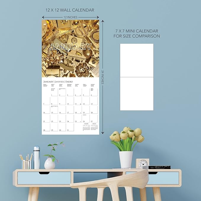 Graphique 2024 Life in Color Wall Calendar | 12” x 12” | Thick Paper | Home & Office Organizer | Large Monthly Grid | 3 Languages & Marked Holidays | 4 Month Preview Page for 2025