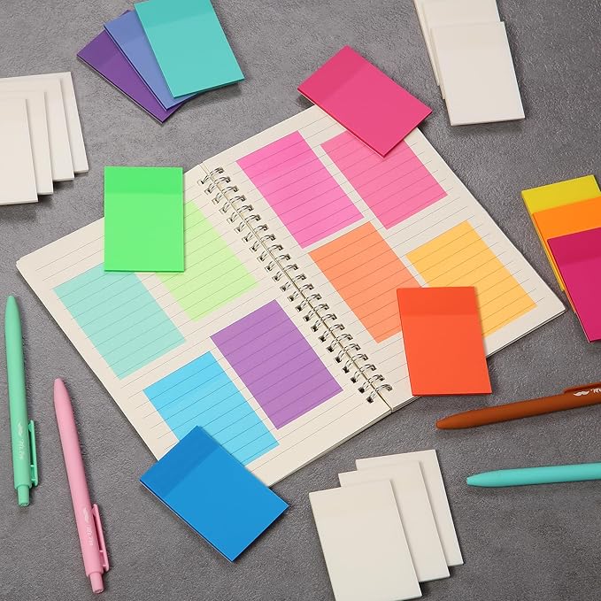 Mr. Pen- Transparent Sticky Notes, 3”x2”, 20 Pads, 1000Sheets, Colorful & Clear See Through Sticky Notes, Bulk Sticky Notes Transparent, Translucent Sticky Notes, Clear Transparent Sticky Notes Clear