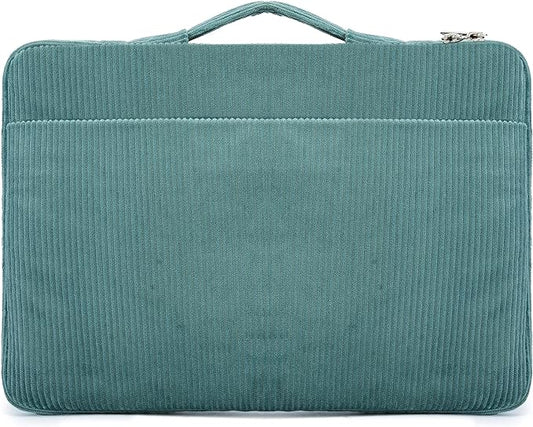 Kinmac Corduroy 360° Protective Water Resistant Laptop Case Bag Sleeve for 12 inch-13.3 inch Laptop and Surface Pro,MacBook Pro 13",MacBook 12",New MacBook Air 13" Retina,iPad Pro 12.9 (Green)