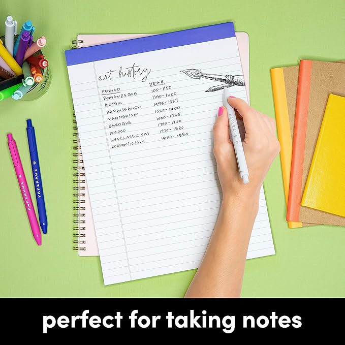 PAPERAGE Lined Legal Pads, (Rainbow), 12 Pack Note Pads, 50 Sheets Each, Wide/Legal Ruled, Note Pads, Paper, 8.5 inches x 11 inches