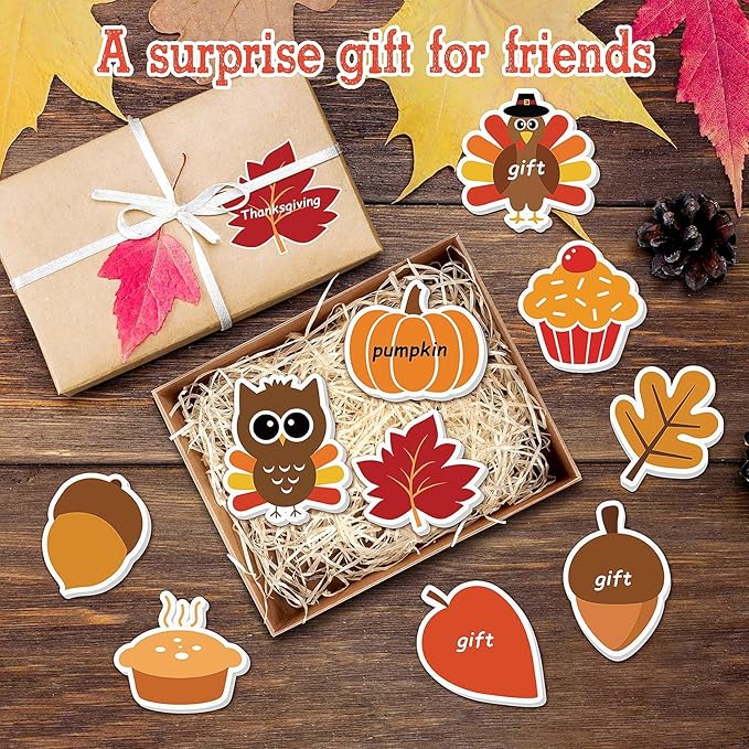 48 Pcs Fall Thanksgiving Day Sticky Notes Cute Thanksgiving Pumpkin Nut Leaf Turkey Cake Self Sticky Memo Pads for Thanksgiving Office School Classroom Student Kids Autumn Party Present