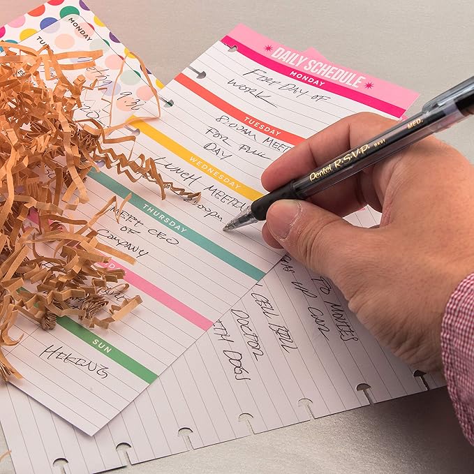 Pentel Pink BCA RSVP Razzle-Dazzle, (1.0mm) Medium Line, Black Ink, Pack of 5 (BK91RDBP5P)