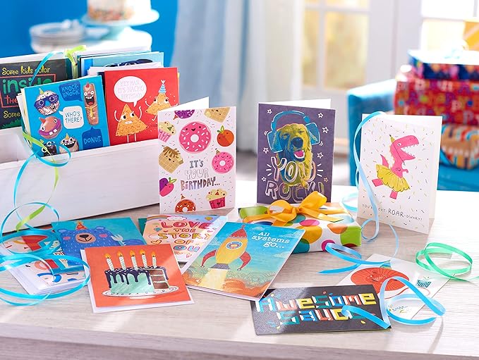 American Greetings Deluxe Kids Birthday Card Assortment, Bright and Cheerful Designs (40-Count)