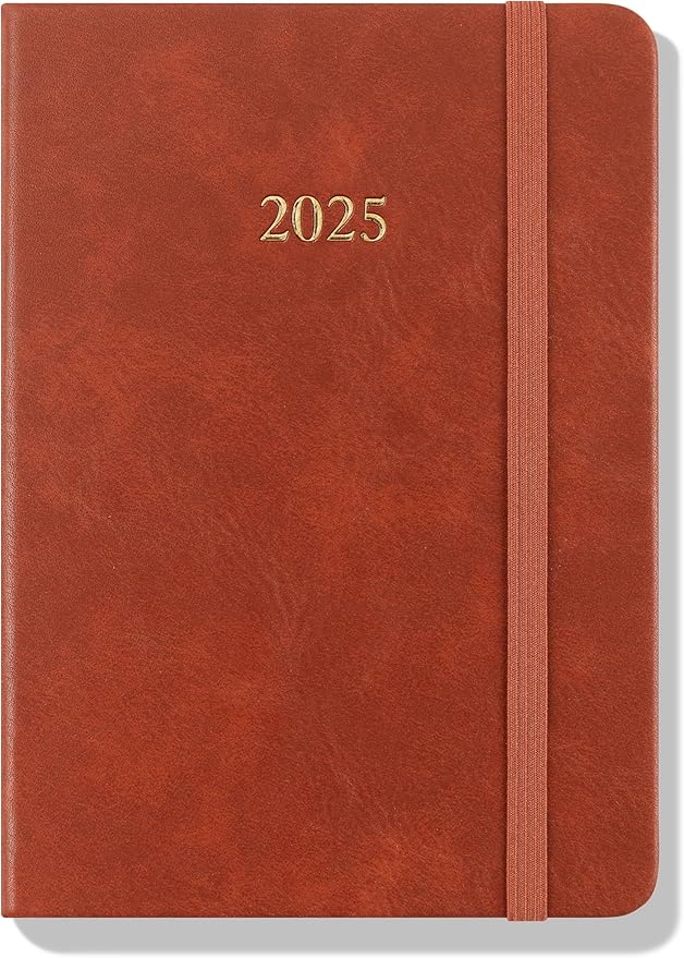 Wykeham's Executive 2025 Daily Journal Planner (Brown, 4.5"×3.5")