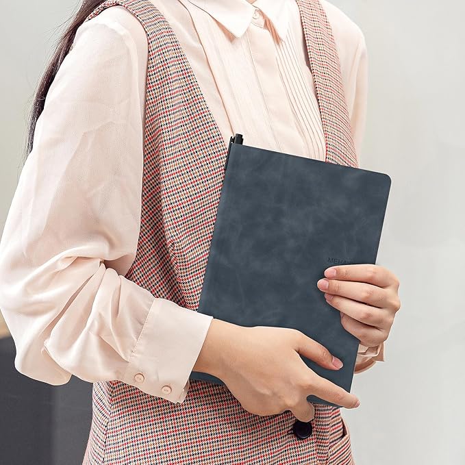 Portable Dry Erase Board,Reusable Whiteboard Notebook, Double-Sided White Board PU Cover 9.5"x6.6" with Marker,Wipe Cloth (Blue)