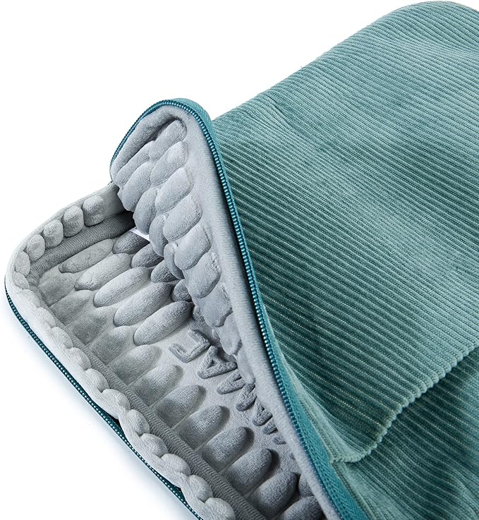 Kinmac Corduroy 360° Protective Water Resistant Laptop Case Bag Sleeve for HP Lenovo Dell ASUS Acer 14 inch Laptop,MacBook Pro 14 inch and Most 14 inch Laptop (Green)