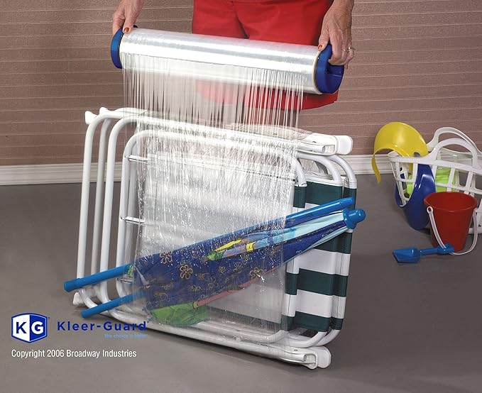 Kleer-Guard® Stretch-Wrap with Tension Control Handle. 20” x 1,000 ft./roll. 80 Gauge Equivalent. 1 Roll Two Tension Control Handles