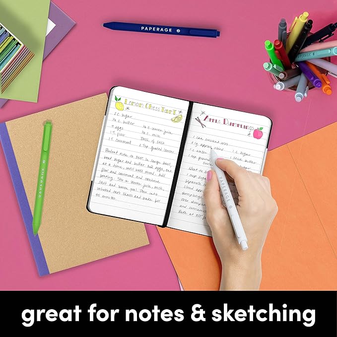 PAPERAGE Lined Pocket Journal Notebook, 2 Pack, (Lavender), 160 Pages, Small Notebook, 3.6 inches x 5.6 inches - 100 GSM Thick Paper, Hardcover