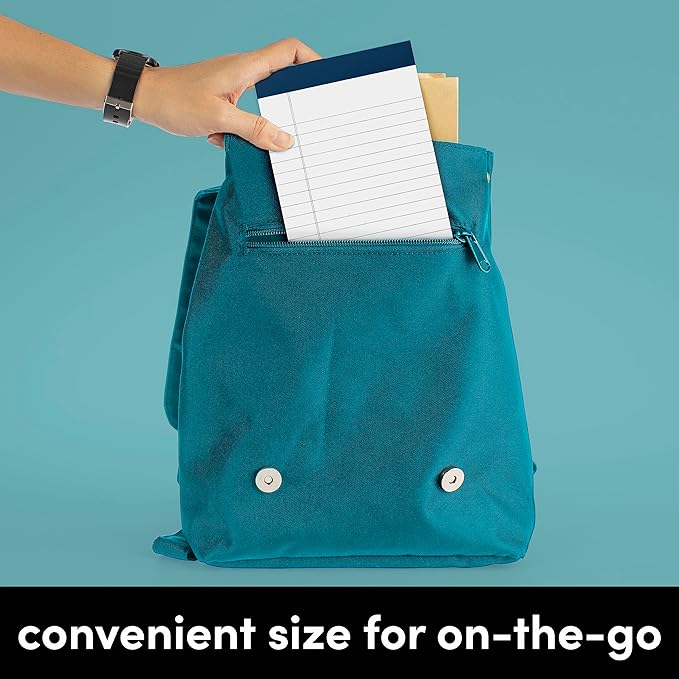 PAPERAGE Lined Legal Pads, (Jewel Tone), 6 Pack, 50 Sheets Each, Wide/Legal Ruled, Note Pads, Paper, 5 inches x 8 inches