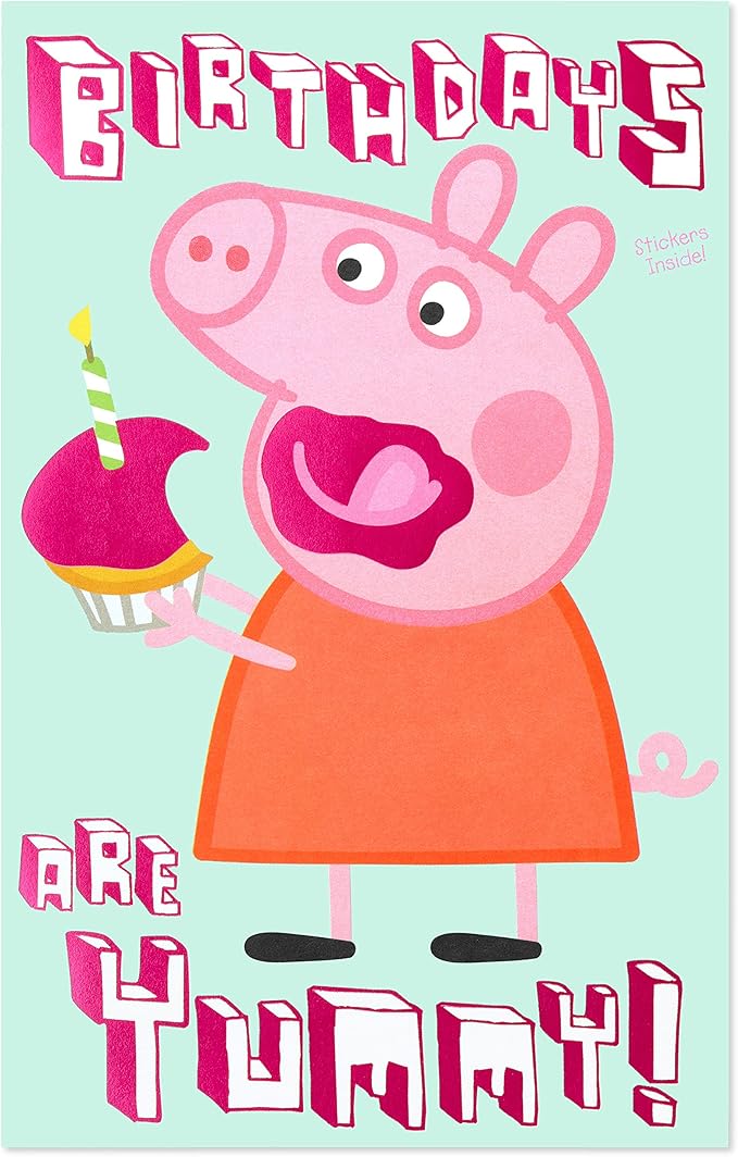 American Greetings Birthday Card for Girl with Stickers (Peppa Pig)