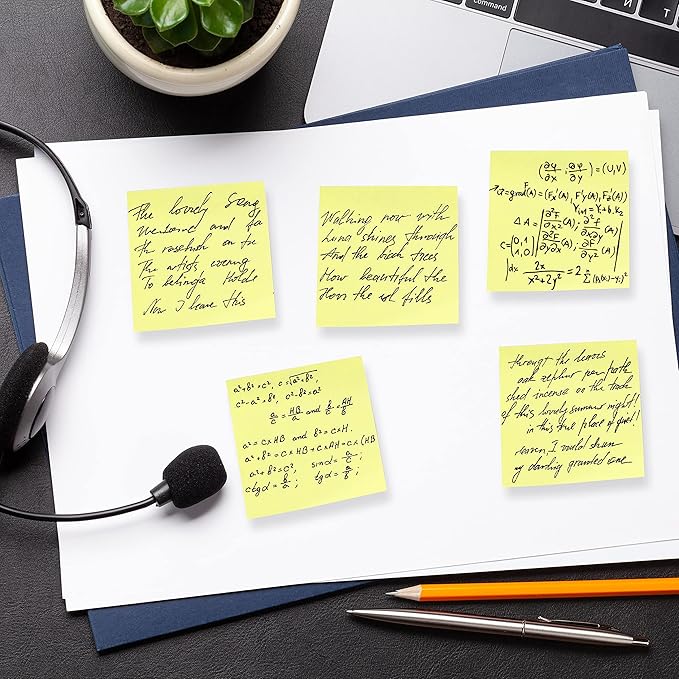 Mr. Pen- Sticky Notes, 3”x3”, 12 Pads, Pastel Yellow Colors Sticky Notes, Sticky Note, Self-Stick Note Pads, Sticky Pads Sticky Notes Aesthetic, Colorful Sticky Notes, Sticky Notes Bulk Sticky Notes