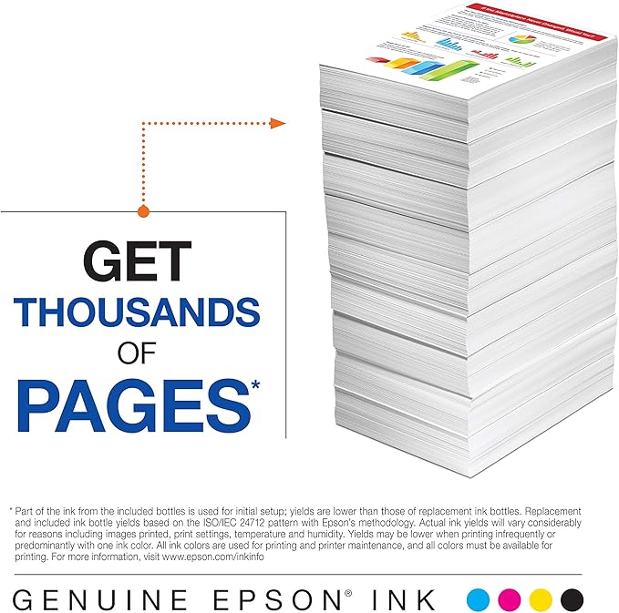 Epson EcoTank ET-15000 Wireless Color All-in-One Supertank Printer with Scanner & 522 EcoTank Ink Ultra-high Capacity Bottle Yellow (T522420-S) Works with EcoTank ET-2720