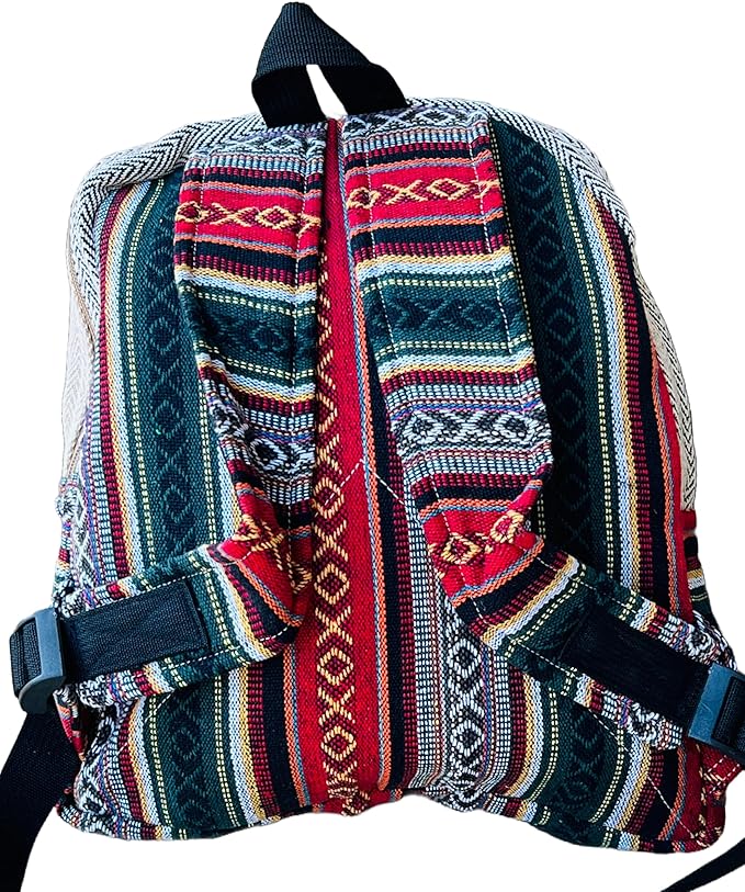 Gurkha Handmade Himalayan Hemp Backpack 14 IN Hippie, Festival, Hiking & Laptop Backpack - Handmade In Mt. Everest Country Nepal