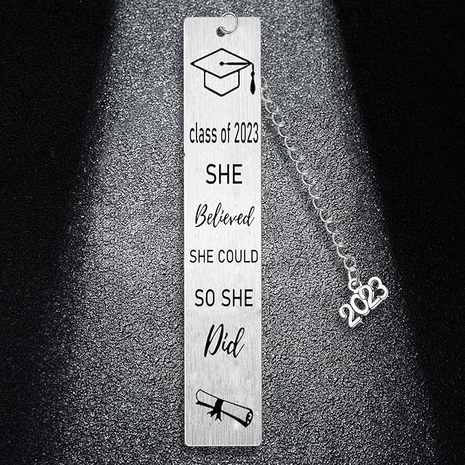Inspirational Metal Graduation Bookmark for Women She Believed She Could So She Did Bookmark for Daughter Sister Niece