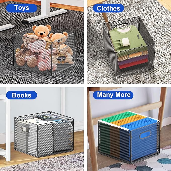 samstar Hanging File Organizer, Mesh File Folder Organizer File Crate File Cabinet Inserts Storage Box, Letter Size