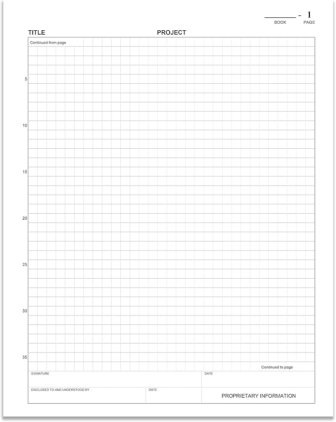 BookFactory Lab Notebook - 168 Pages (.25" Grid Format), 8 7/8" x 11 1/4", Blue Cover, Section Sewn Hardbound Laboratory Notebook (LIRPE-168-LGR-A-LBT1)