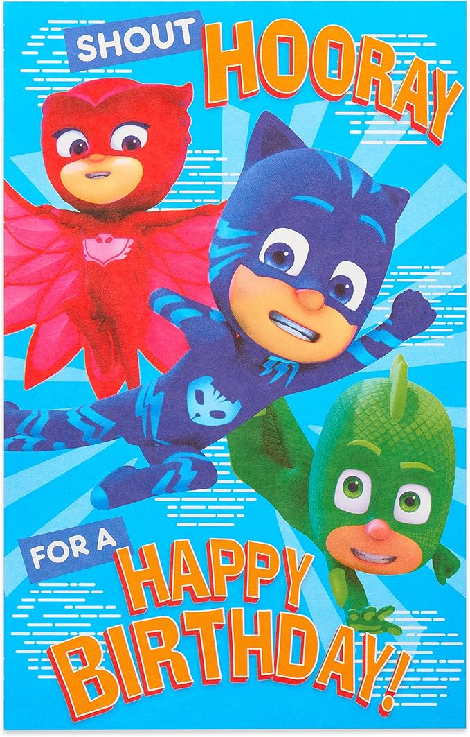 American Greetings Birthday Card for Kids (PJ Masks)